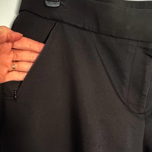 Rafaella Curvy Black Ankle Pants Silver Ankle Grommets NWOT - Picture 5 of 9